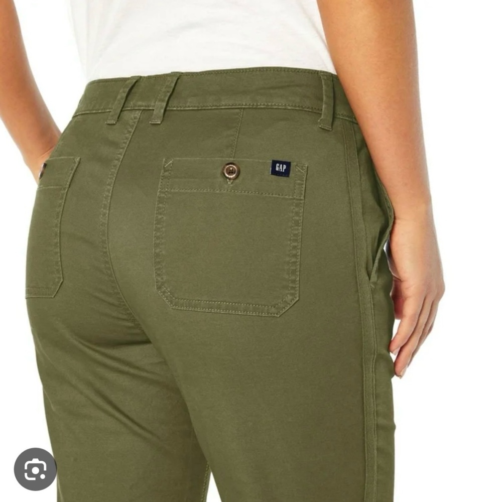 Gap Women's Twill Relaxed Fit Cropped Girlfriend Pants w/ Pockets
